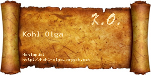 Kohl Olga névjegykártya